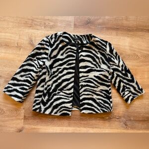 Zebra Print Cropped Wool Jacket